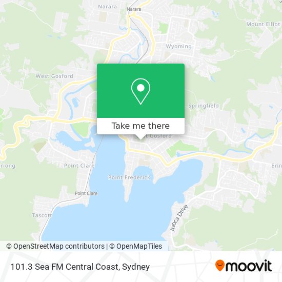 101.3 Sea FM Central Coast map