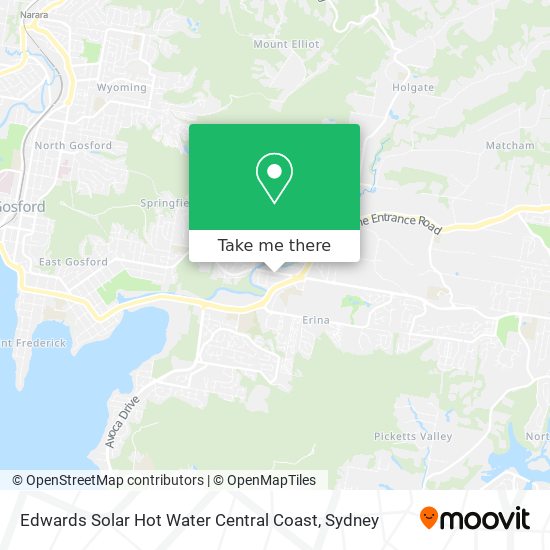 Mapa Edwards Solar Hot Water Central Coast