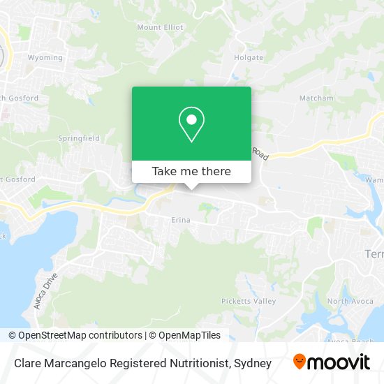 Clare Marcangelo Registered Nutritionist map