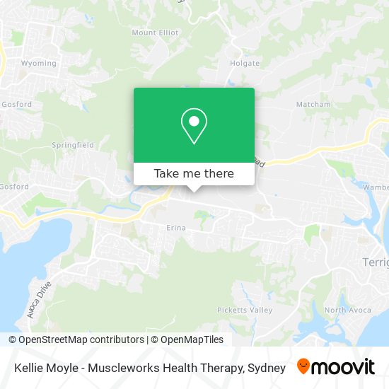 Kellie Moyle - Muscleworks Health Therapy map