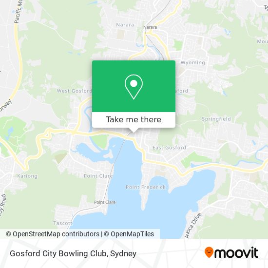 Gosford City Bowling Club map