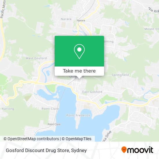 Mapa Gosford Discount Drug Store