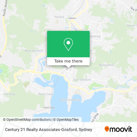 Mapa Century 21 Realty Associates-Gosford