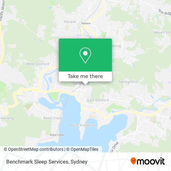 Benchmark Sleep Services map