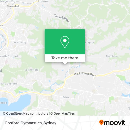 Mapa Gosford Gymnastics