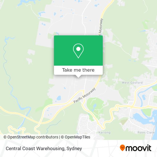 Mapa Central Coast Warehousing