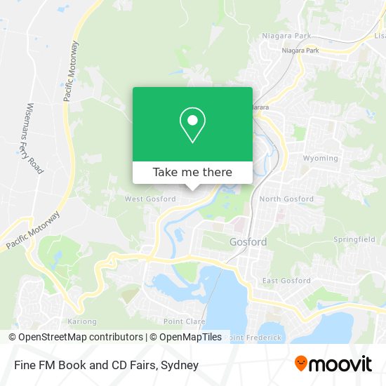 How to get to Fine FM Book and CD Fairs in West Gosford by Bus, Train