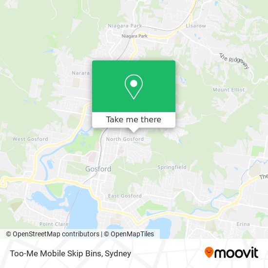 Too-Me Mobile Skip Bins map