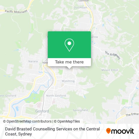 Mapa David Brasted Counselling Services on the Central Coast