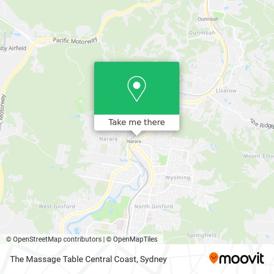 The Massage Table Central Coast map