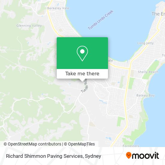 Richard Shimmon Paving Services map
