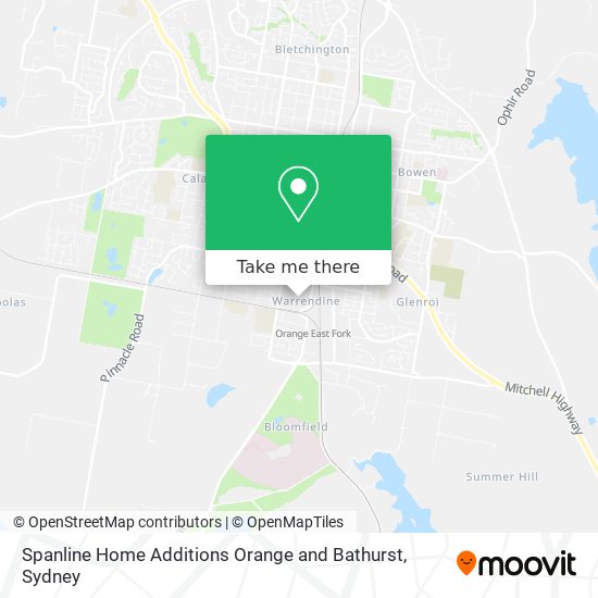 Mapa Spanline Home Additions Orange and Bathurst