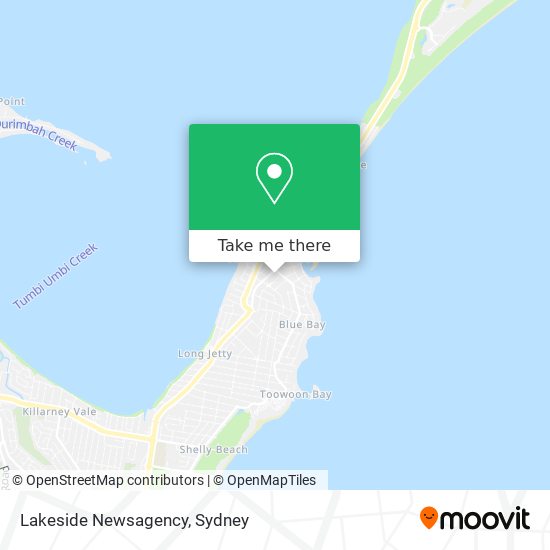 Mapa Lakeside Newsagency