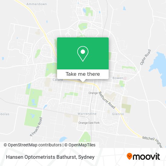 Mapa Hansen Optometrists Bathurst