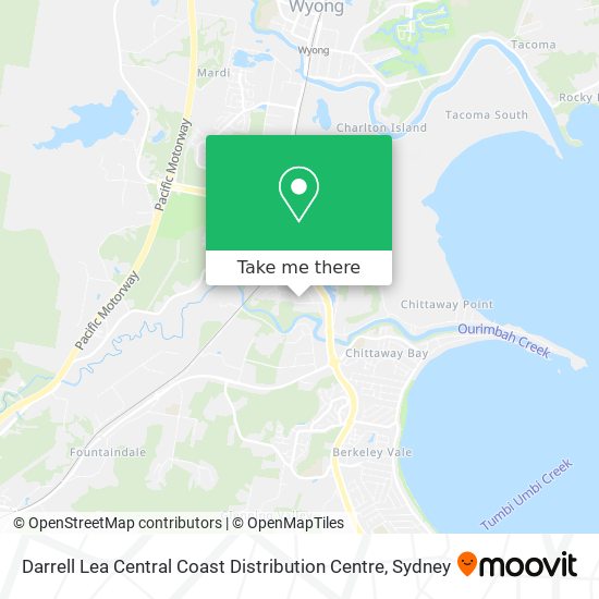 Mapa Darrell Lea Central Coast Distribution Centre