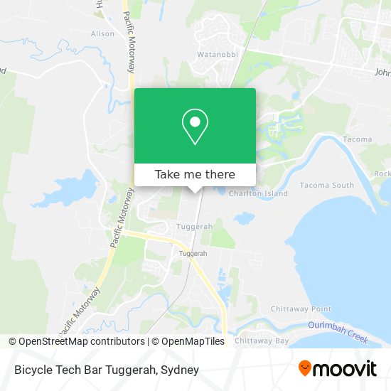 Mapa Bicycle Tech Bar Tuggerah