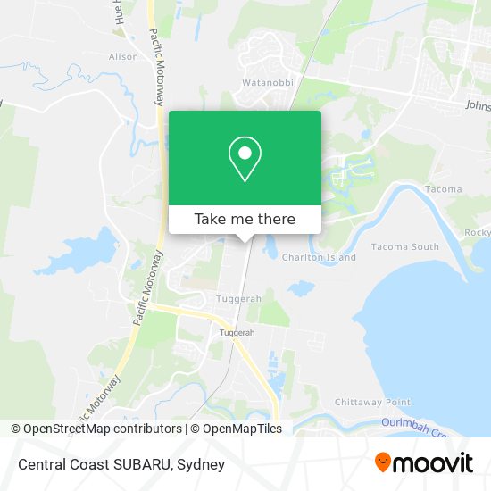 Central Coast SUBARU map