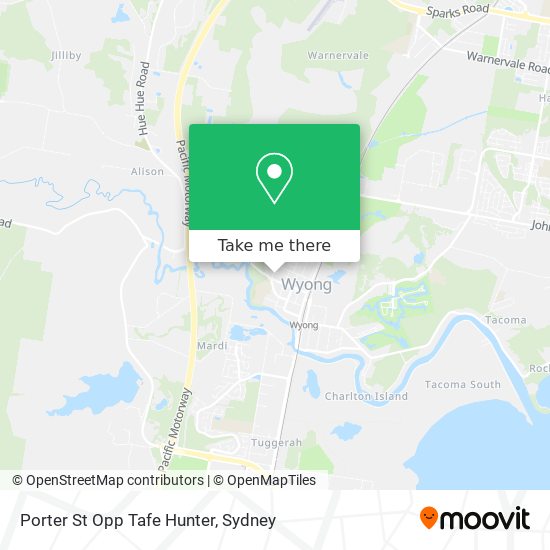 Mapa Porter St Opp Tafe Hunter