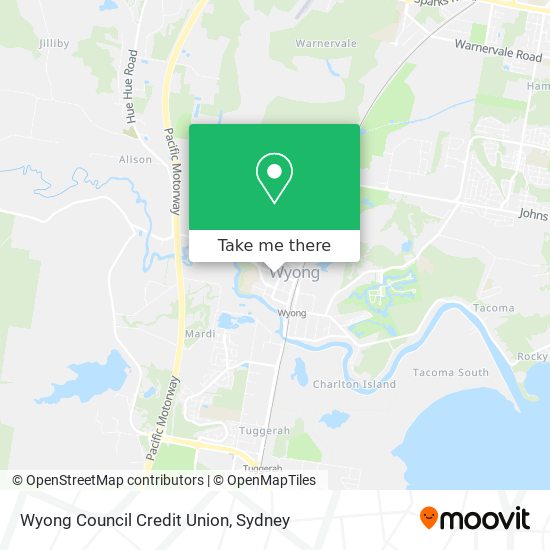 Wyong Council Credit Union map