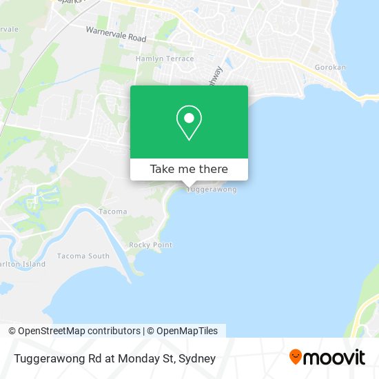 Mapa Tuggerawong Rd at Monday St