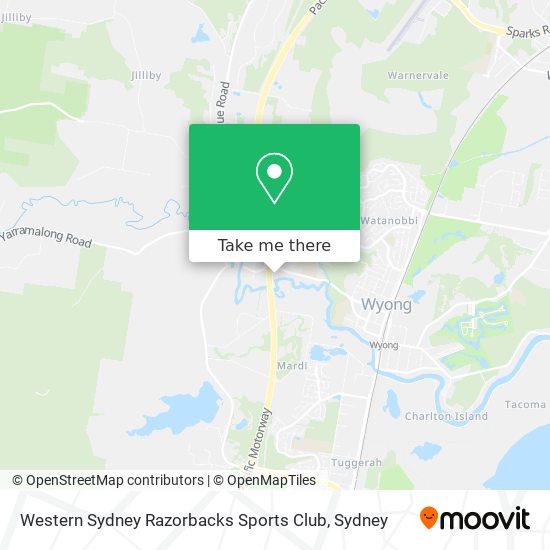 Mapa Western Sydney Razorbacks Sports Club