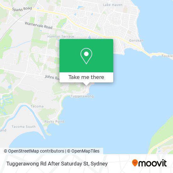 Tuggerawong Rd After Saturday St map