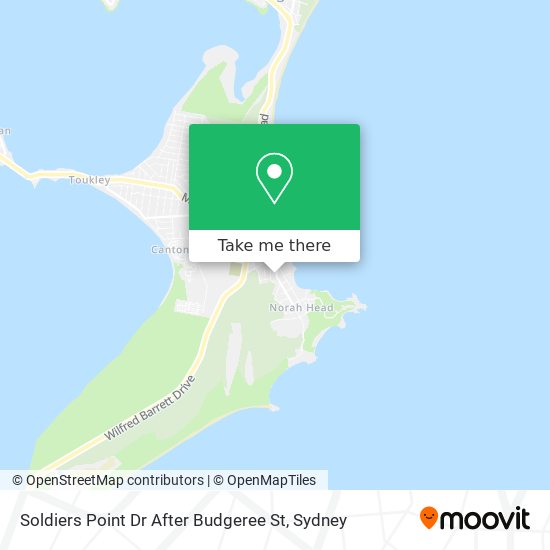 Soldiers Point Dr After Budgeree St map