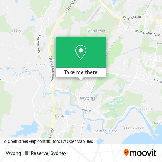 Mapa Wyong Hill Reserve