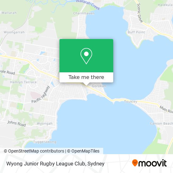 Wyong Junior Rugby League Club map