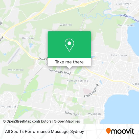 All Sports Performance Massage map