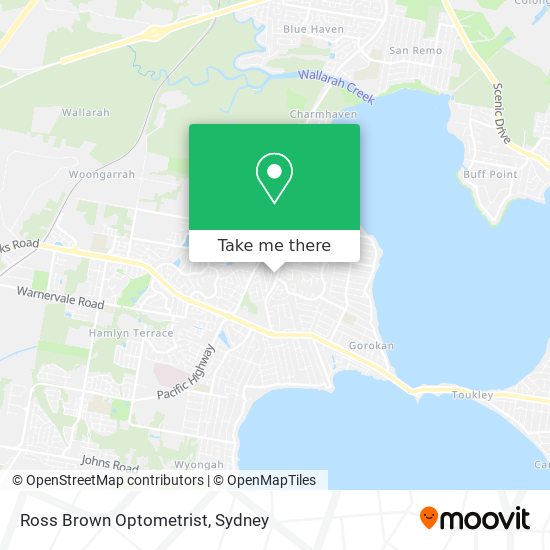 Ross Brown Optometrist map