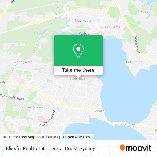 Mapa Blissful Real Estate Central Coast