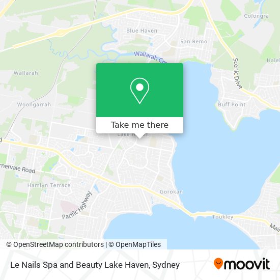 Le Nails Spa and Beauty Lake Haven map