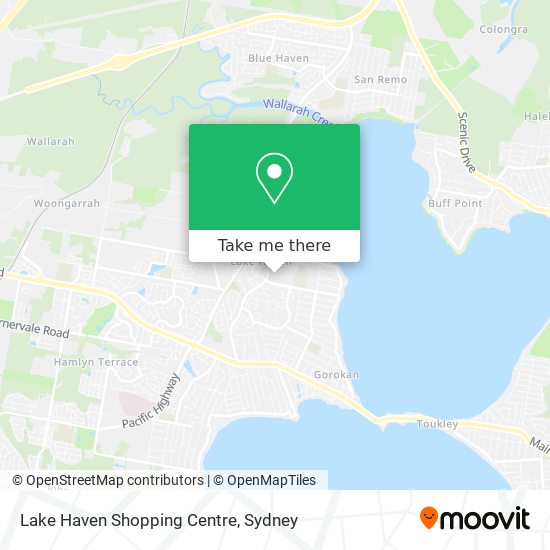 Mapa Lake Haven Shopping Centre