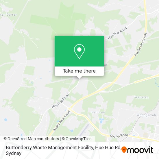 Buttonderry Waste Management Facility, Hue Hue Rd map