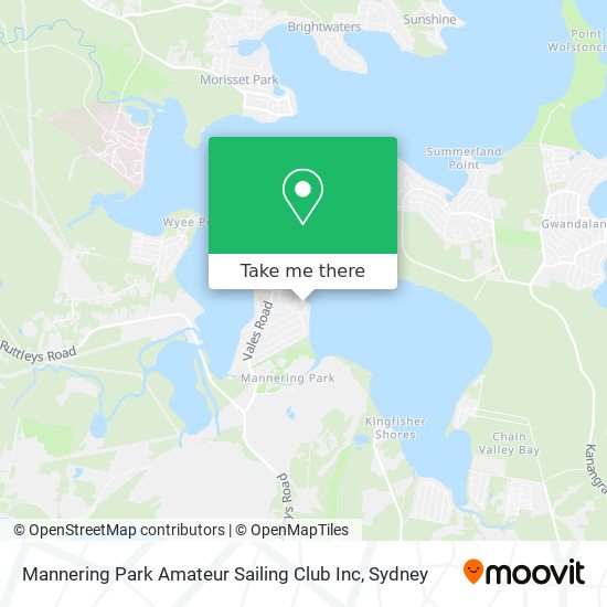 Mapa Mannering Park Amateur Sailing Club Inc