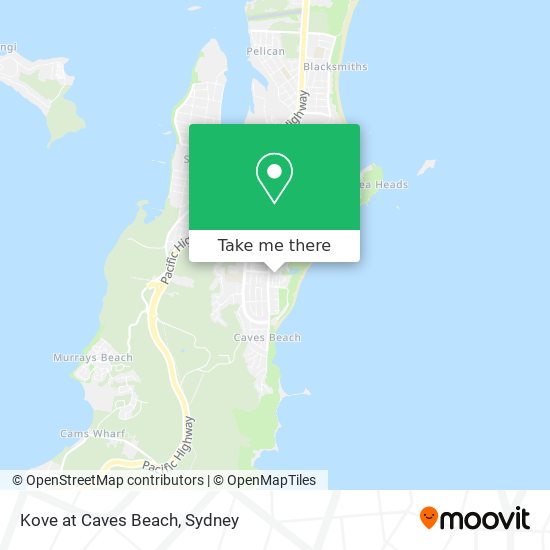 Mapa Kove at Caves Beach