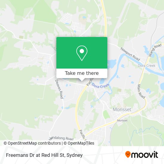 Mapa Freemans Dr at Red Hill St