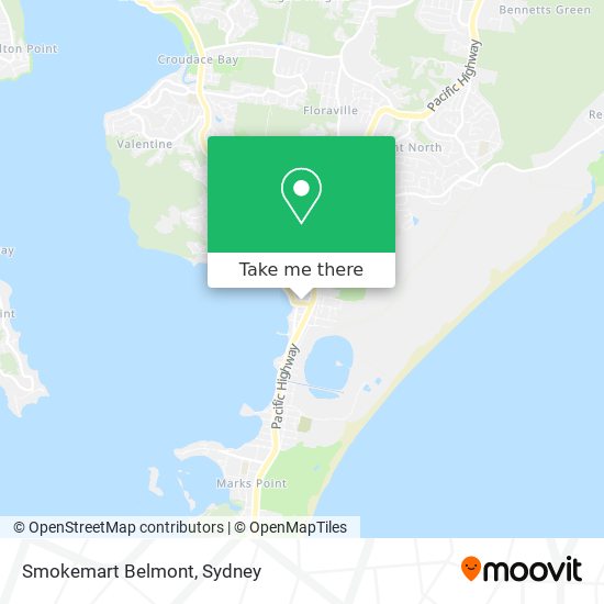 Mapa Smokemart Belmont