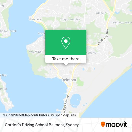 Gordon's Driving School Belmont map