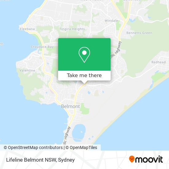 Lifeline Belmont NSW map