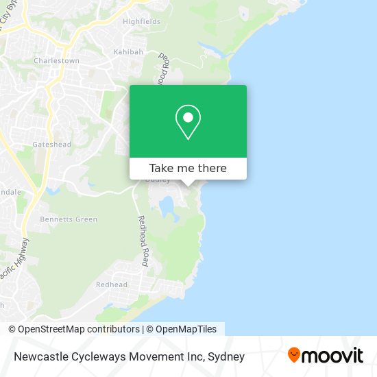 Newcastle Cycleways Movement Inc map