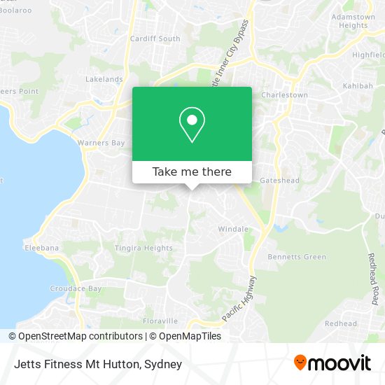 Jetts Fitness Mt Hutton map