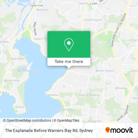 Mapa The Esplanade Before Warners Bay Rd