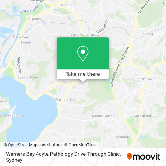 Warners Bay 4cyte Pathology Drive-Through Clinic map