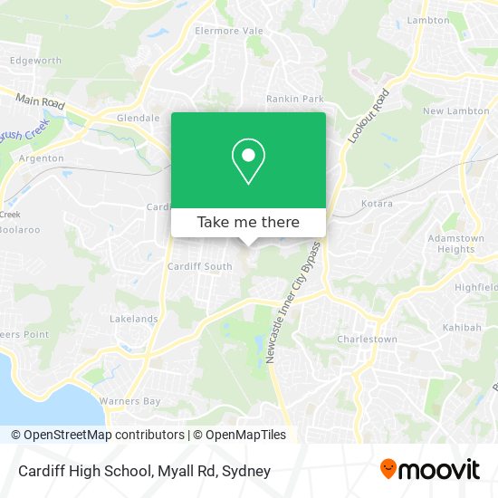 Mapa Cardiff High School, Myall Rd