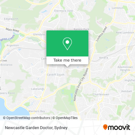 Mapa Newcastle Garden Doctor