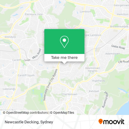 Mapa Newcastle Decking