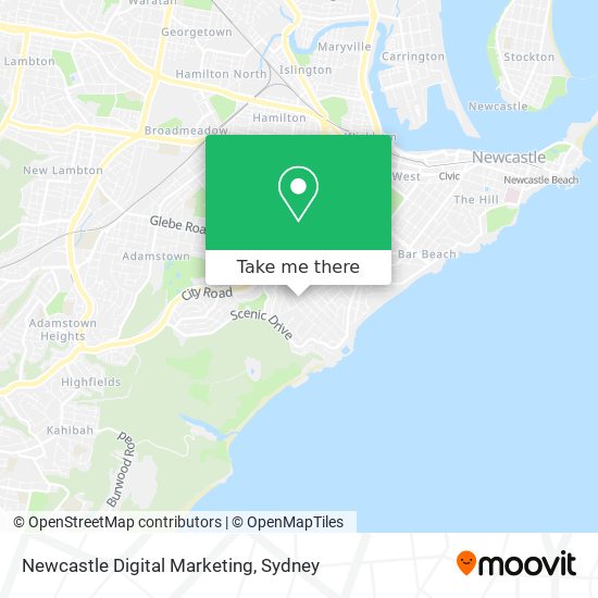 Newcastle Digital Marketing map