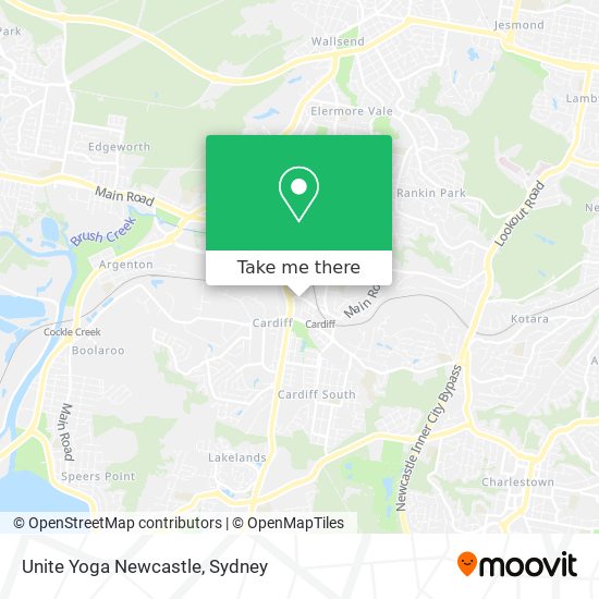 Mapa Unite Yoga Newcastle